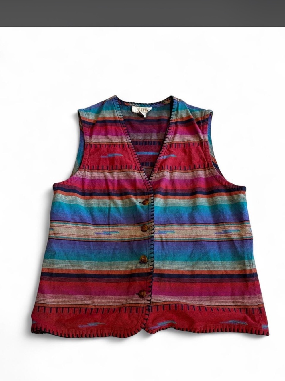 Vintage-Inspired Multicolor Striped Women’s Vest